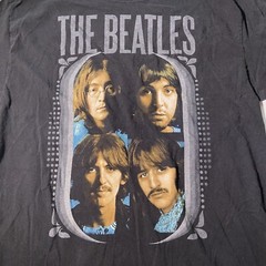The Beatles 2012 John Paul George Ringo Black Graphic Music T Shirt Sz L