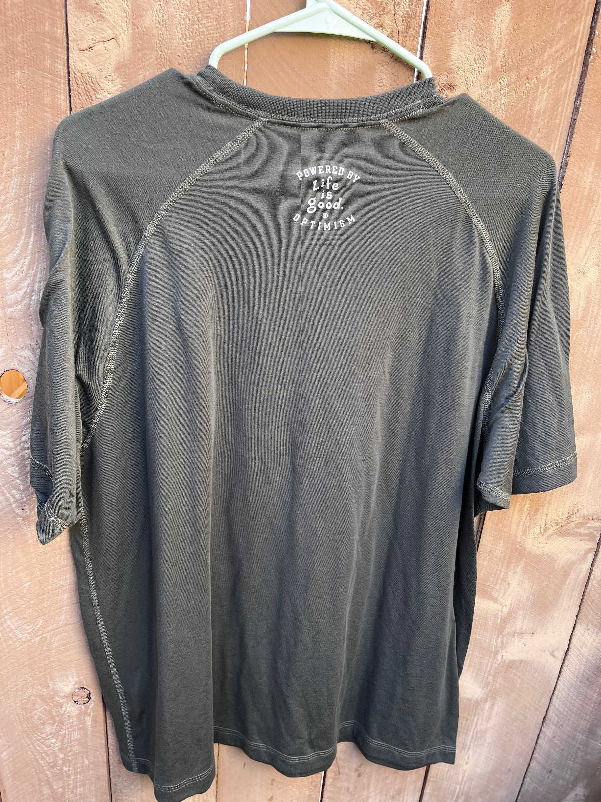 Life is Good Enjoy The Ride Bicycle Graphics Semi-Fitted GREEN T-Shirt Men's L gallery