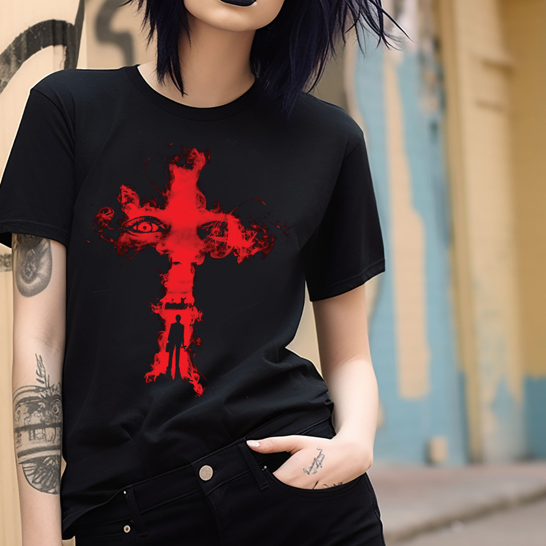 The Exorcist Movie Horror T-Shirt Black S-3XL Regan Red Cross Tee gallery
