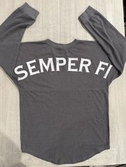 USMC UNITED STATES MARINE CORPS “SEMPER FI” Gray Long Sleeve T-Shirt – Size M