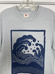 Levi’s x Outerknown Collab Pocket T-Shirt Mens Medium Blue Ocean Print *READ