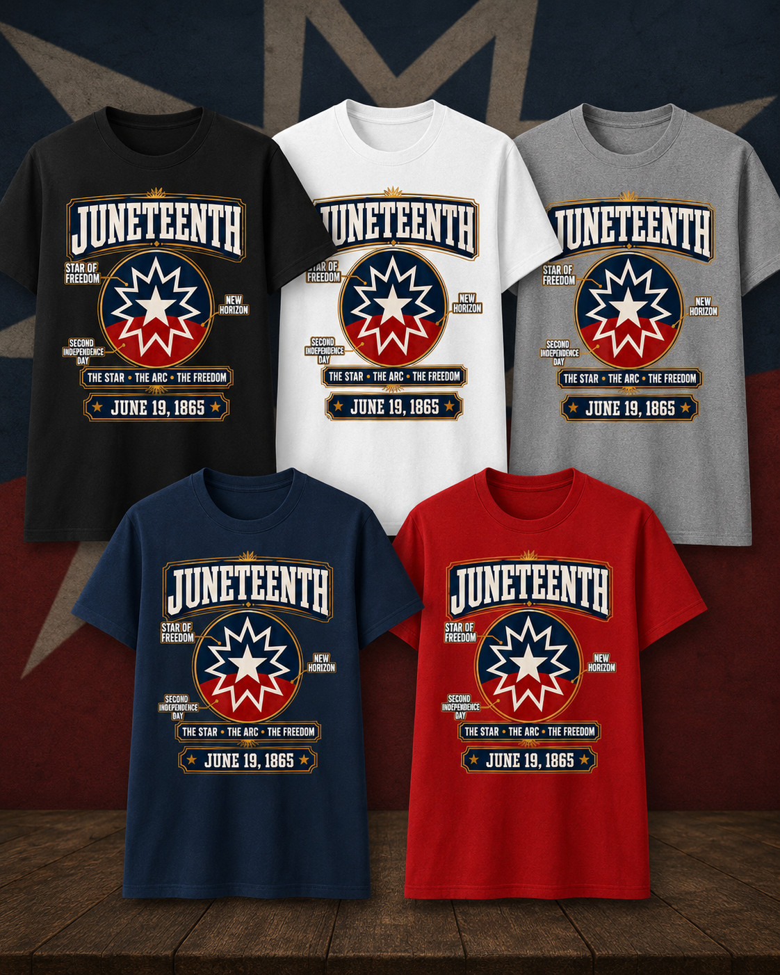 Juneteenth Flag Red White Blue Meaning Black History Freedom T-Shirt gallery