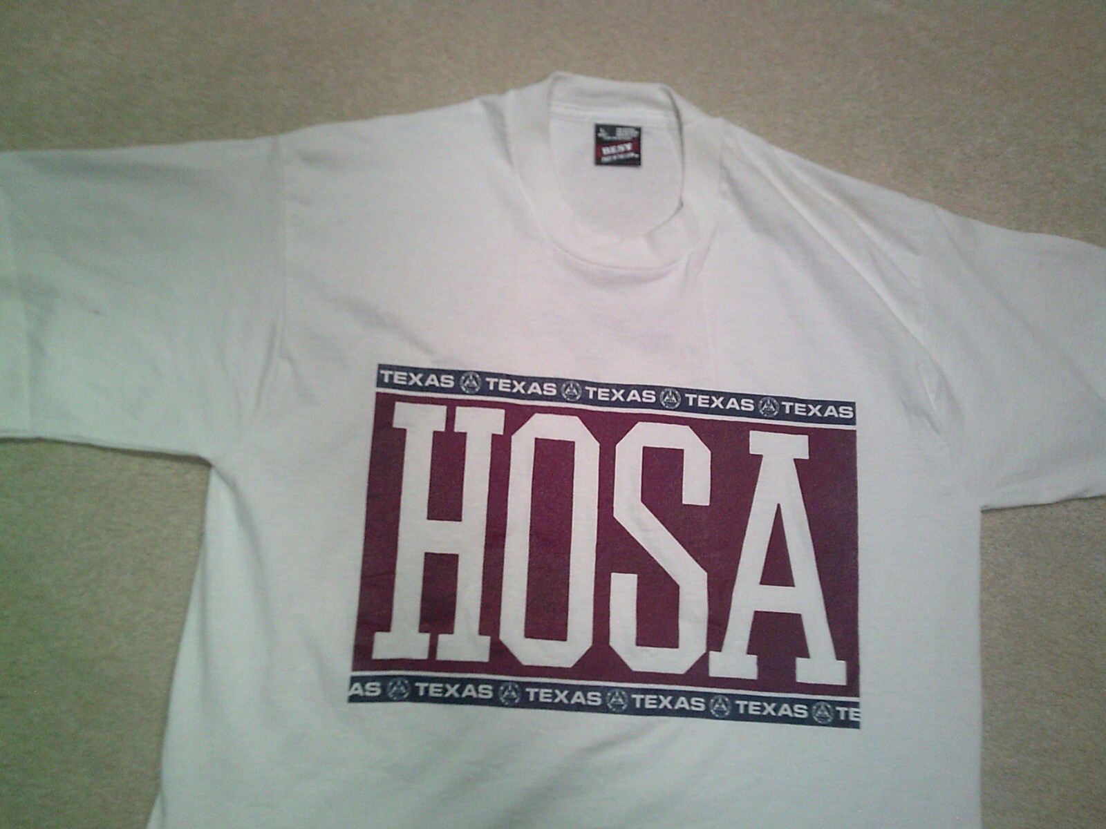 Vintage 90s Texas HOSA T Shirt Mens Large White Single Stitch Screen Stars Best gallery