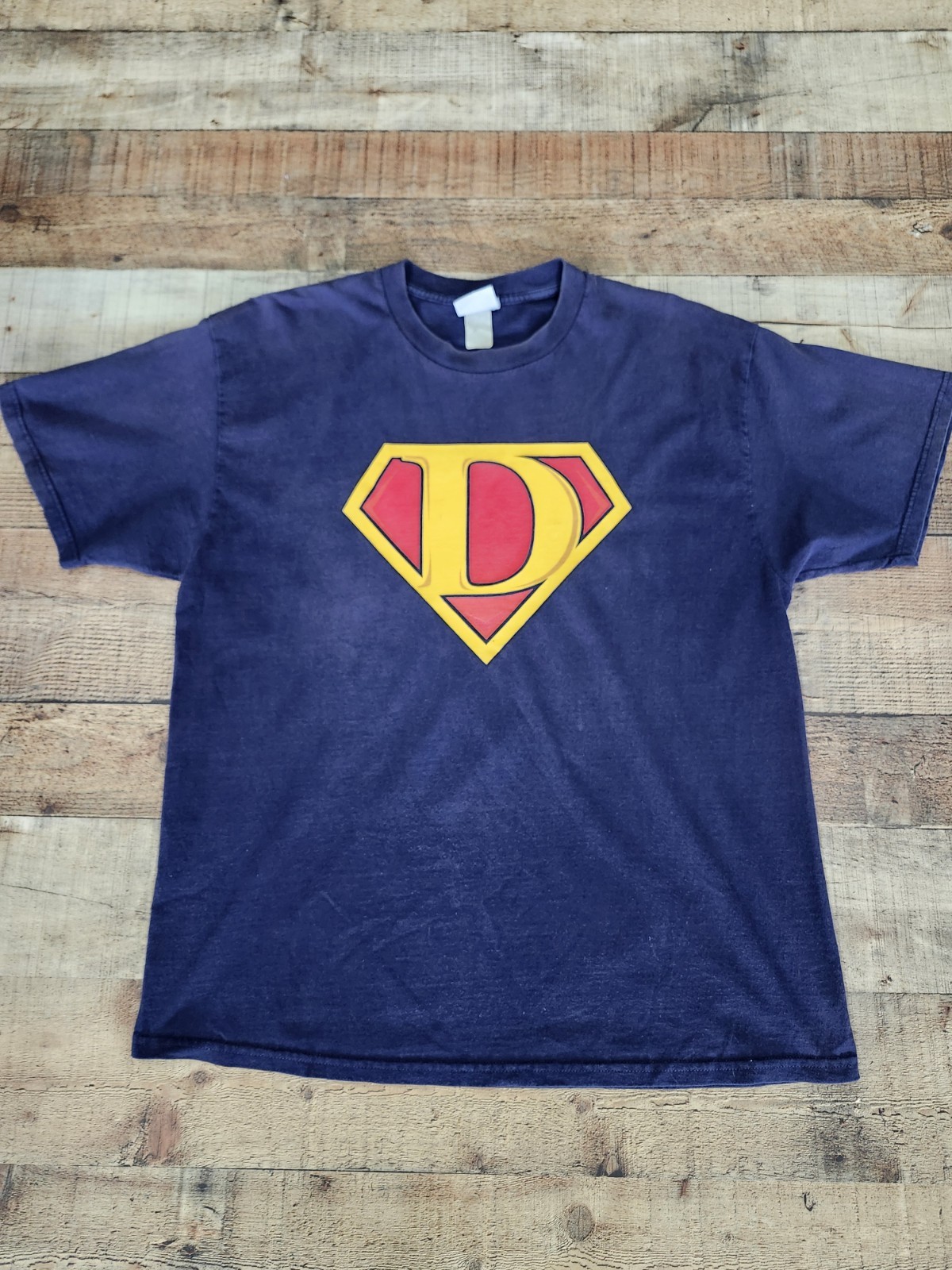 Vtg Discovery Channel Store Super Dad T Shirt Sz XL Navy Blue Good Shape