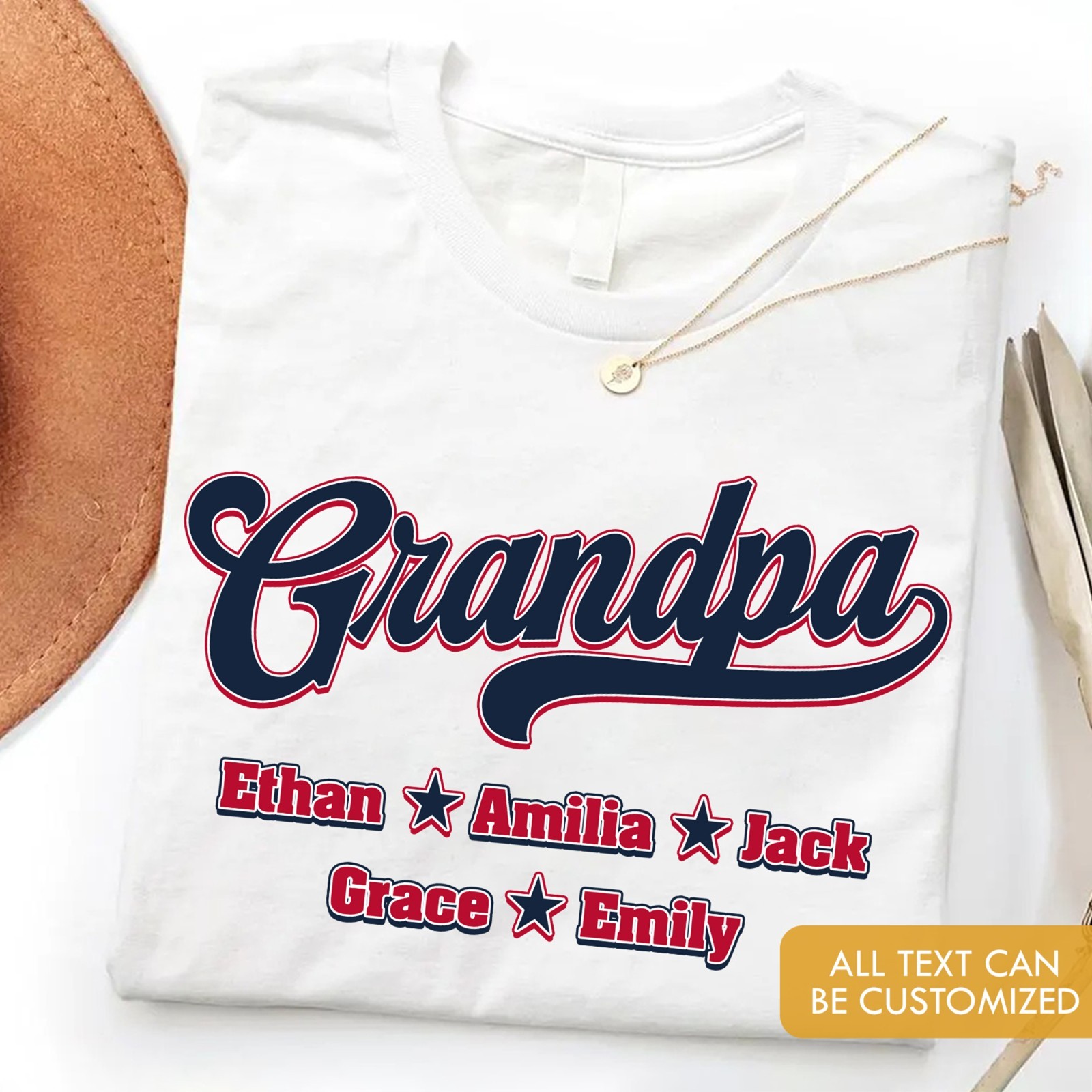 Personalized Baseball Grandpa Shirt Grandkids Name Game Day Gift Sport Dad Tee gallery