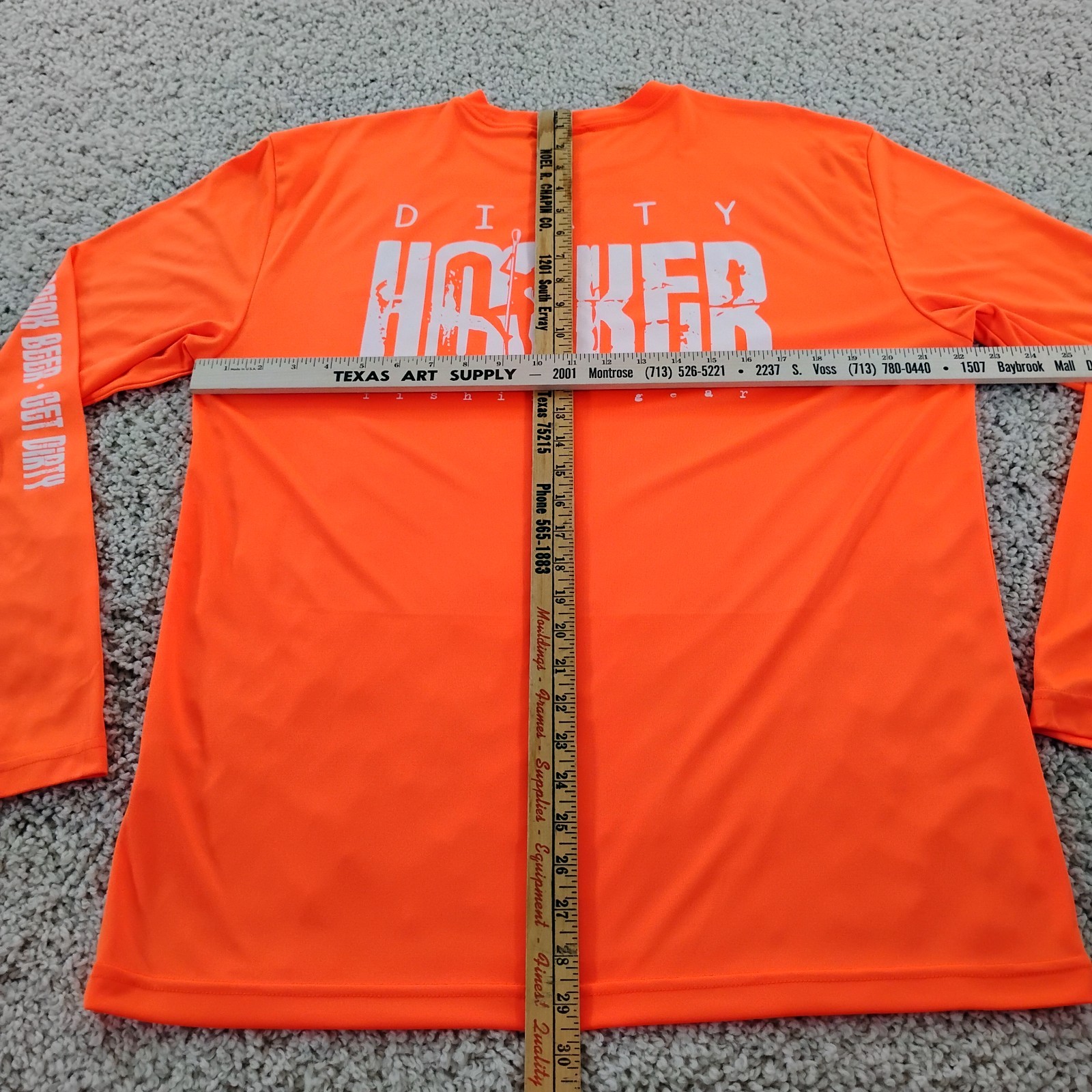 Dirty Hooker Shirt Mens Large Orange Performance Fishing Beach Beer Outdoor A8 gallery