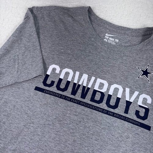Nike Dallas Cowboys T shirt Mens XL gray Engineered Athletic Cut Tee NFL gallery