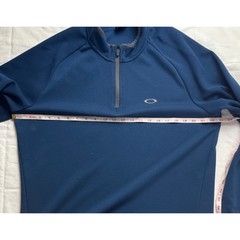 Oakley Mens Large Blue Quarter Zip Pullover Regular Fit Long Sleeve Mock Neck