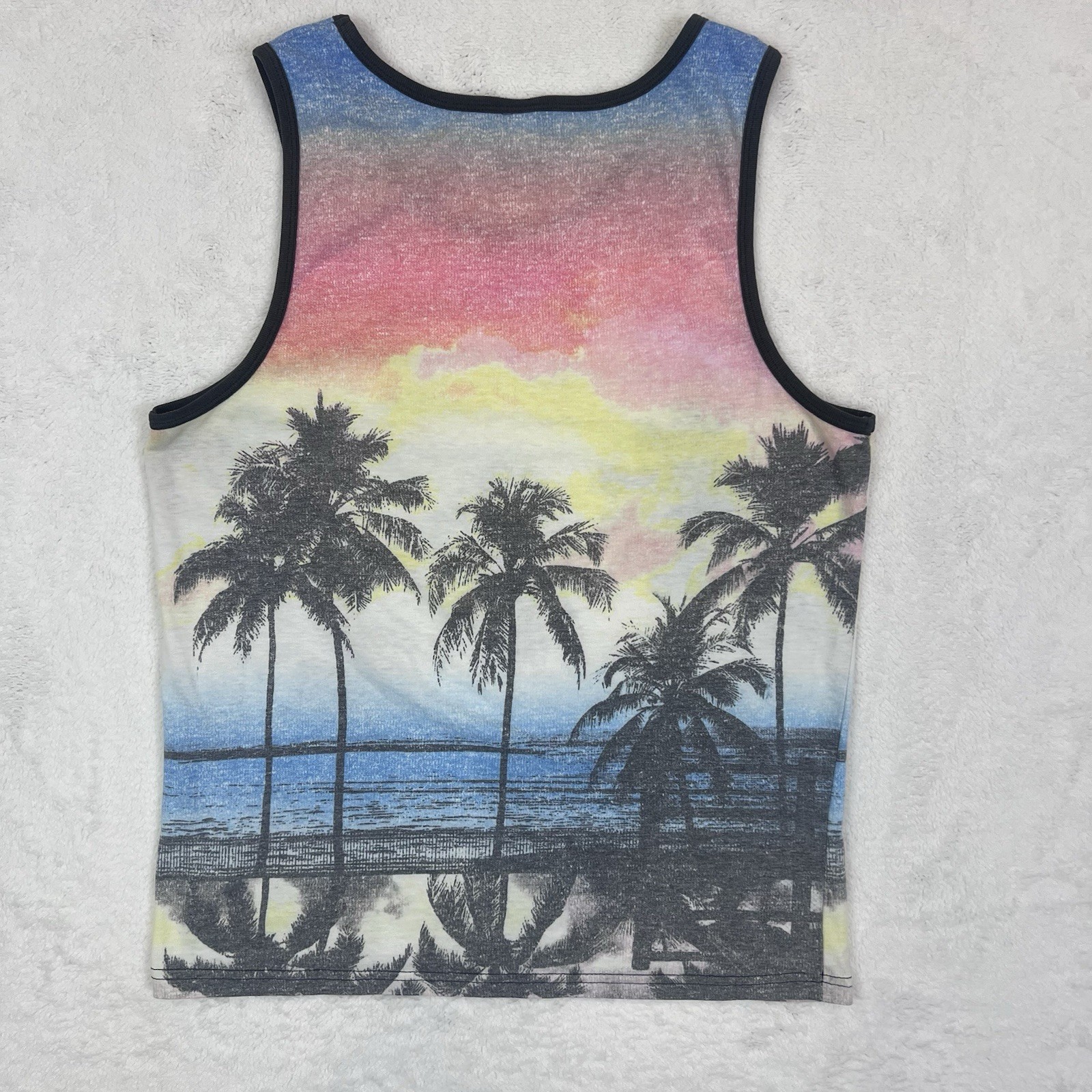 Hang Ten Tank Top Men's Size Medium Palm Sunset Casual Vacation Tee gallery