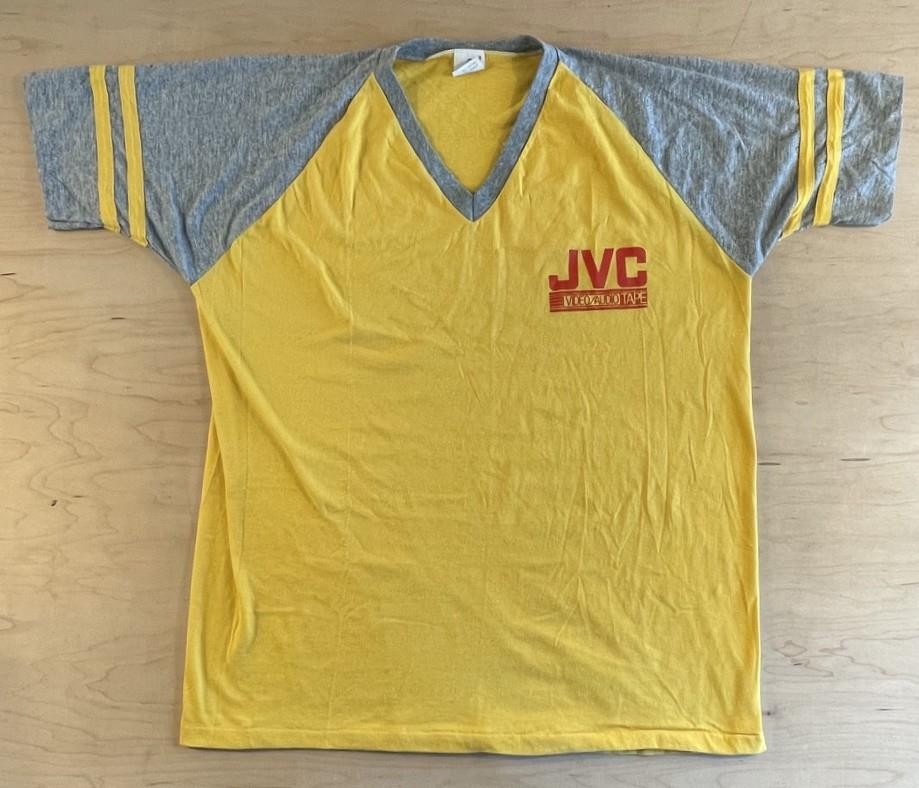 VTG Mid-80s JVC Video/Audio Tape Raglan Short Sleeve Baseball Tee Size 2 XL HTF gallery