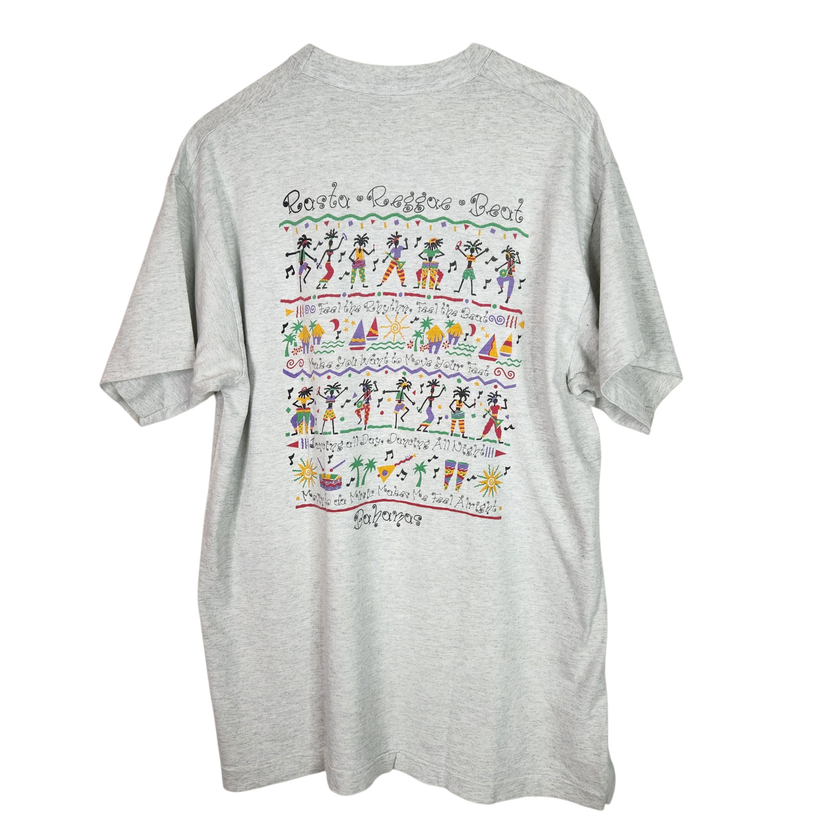 Vtg Bahamas Shirt Mens XL Gray Single Stitch Fruit of the Loom Reggae Rasta 90s gallery