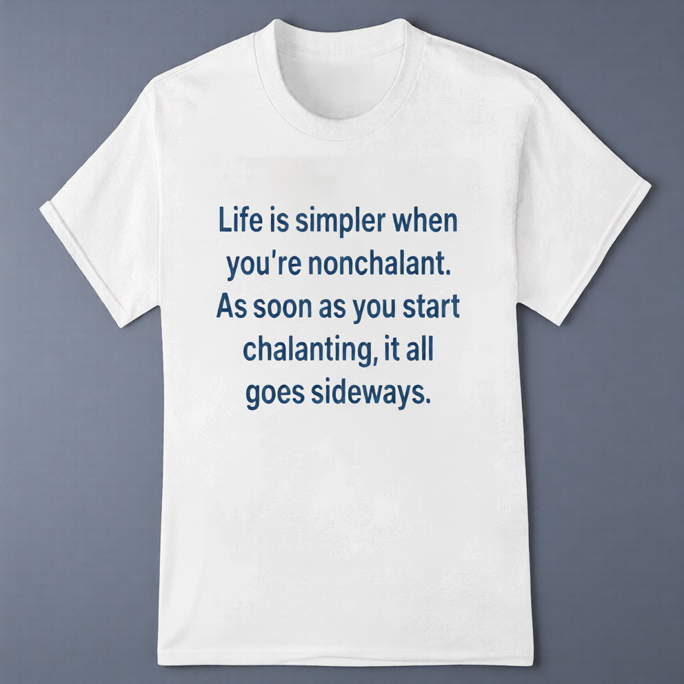 Life Is Simpler When Youre Nonchalant As Soon As You Start Chalanting T-Shirt gallery