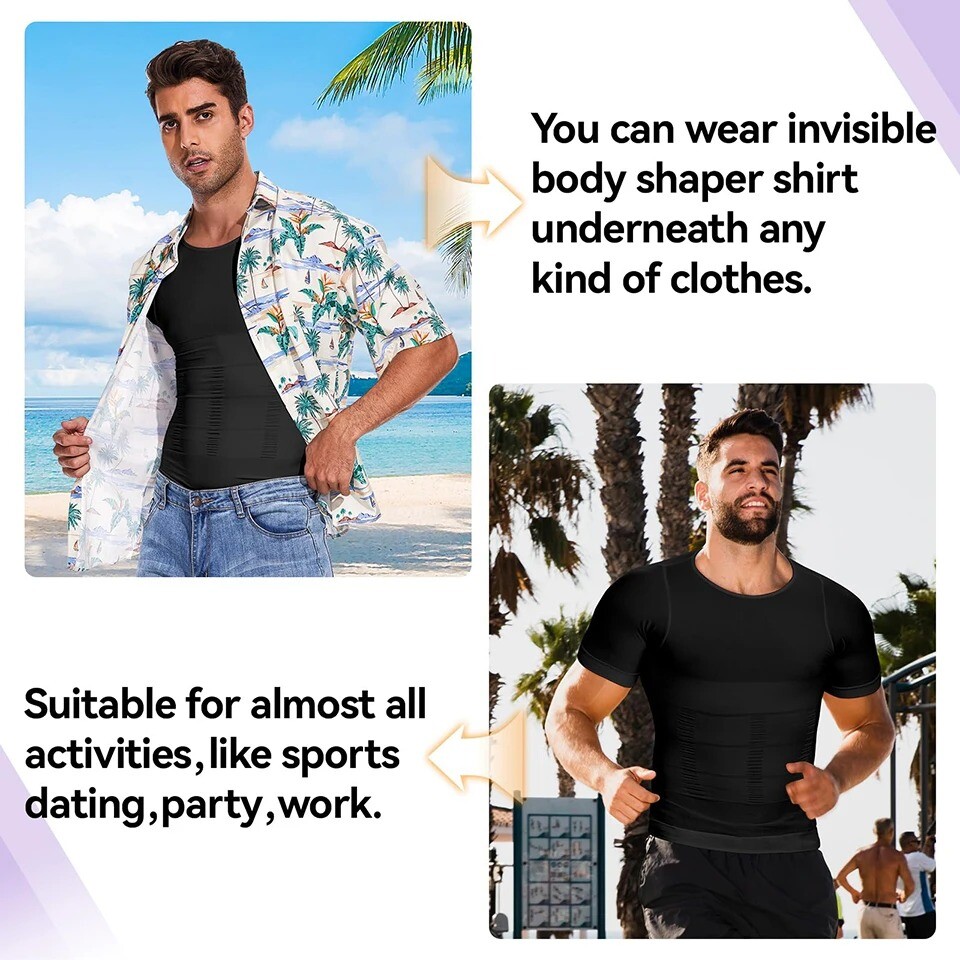 Gynecomastia Men's Slimming Shaper Shirt Abs Abdomen Slim Compression Shapewear gallery