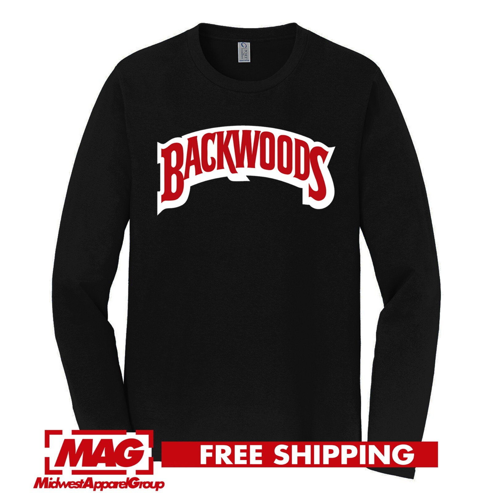 BACKWOODS BLACK LONGSLEEVE T-SHIRT Rap Hip Hop Smoking Cigars Shirt Joint Blunt gallery