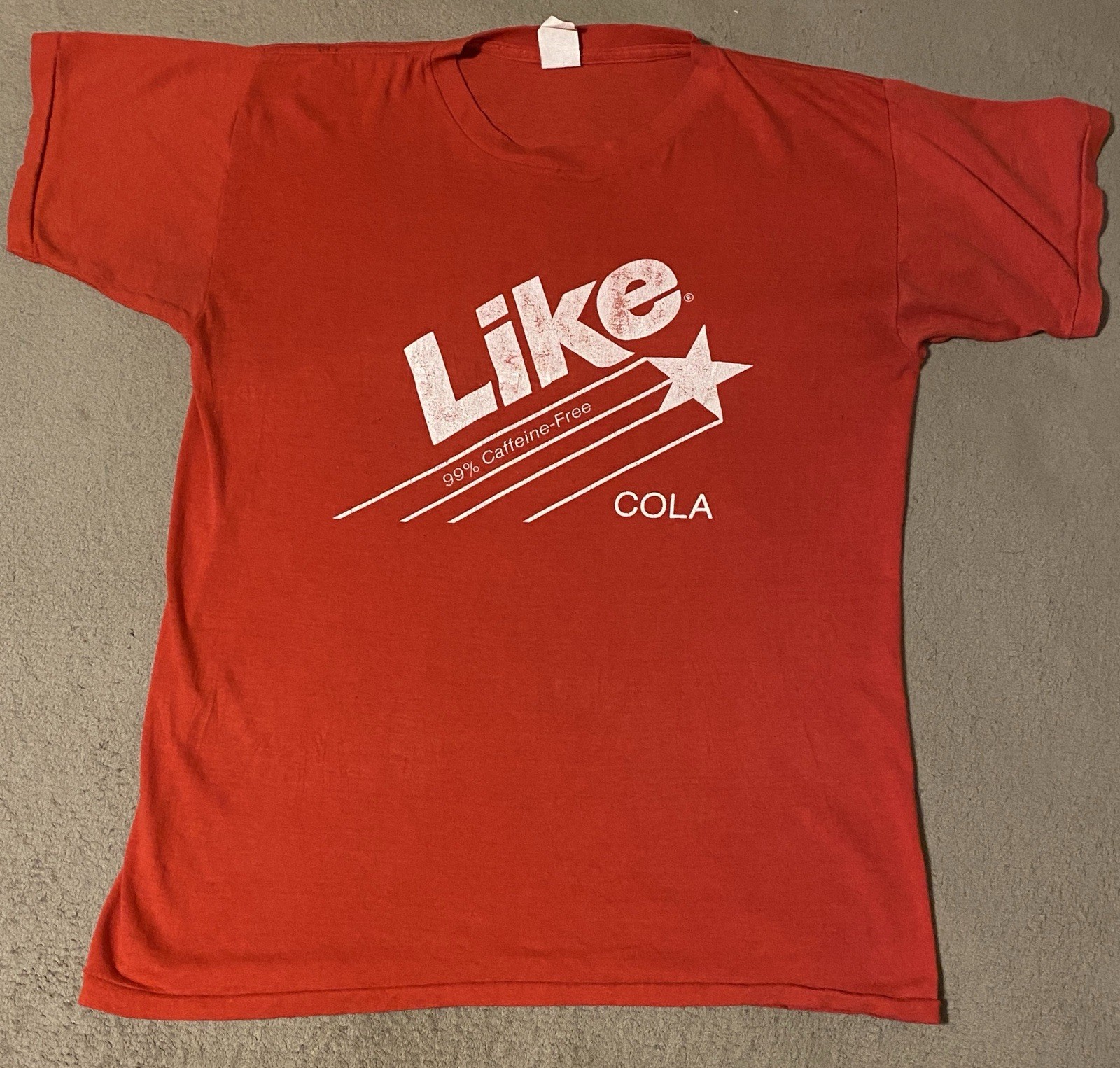 Vintage 80s Like Cola Fit Small Red Single Stitch T Shirt