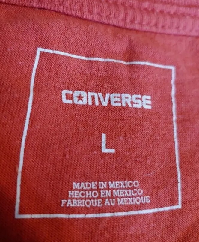 Converse T-Shirt Mens L Short Sleeve Graphic Red Cotton Pullover Crewneck gallery