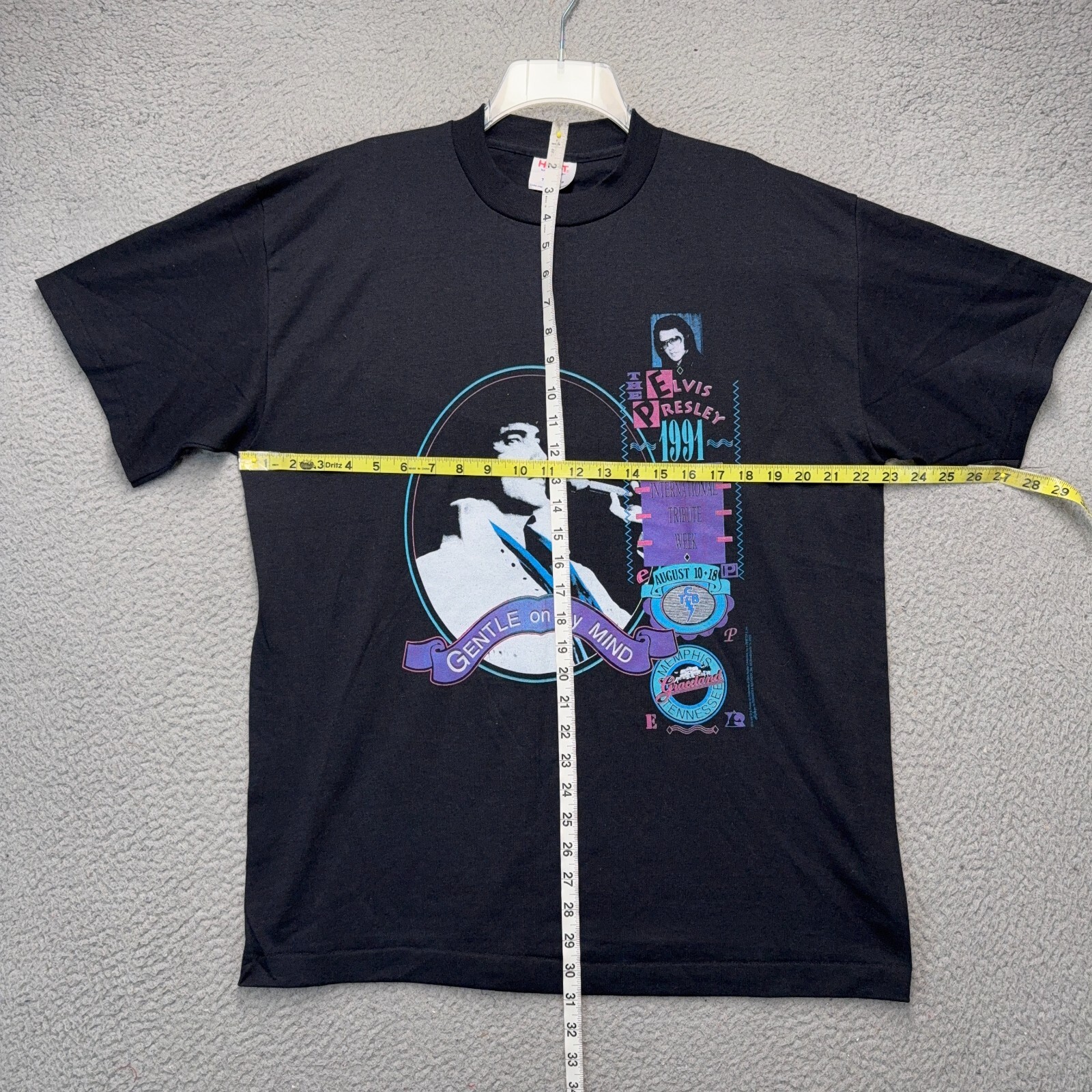 Elvis Presley Shirt Mens XL Black Teejays 1991 Gentle on My Minds Graceland gallery