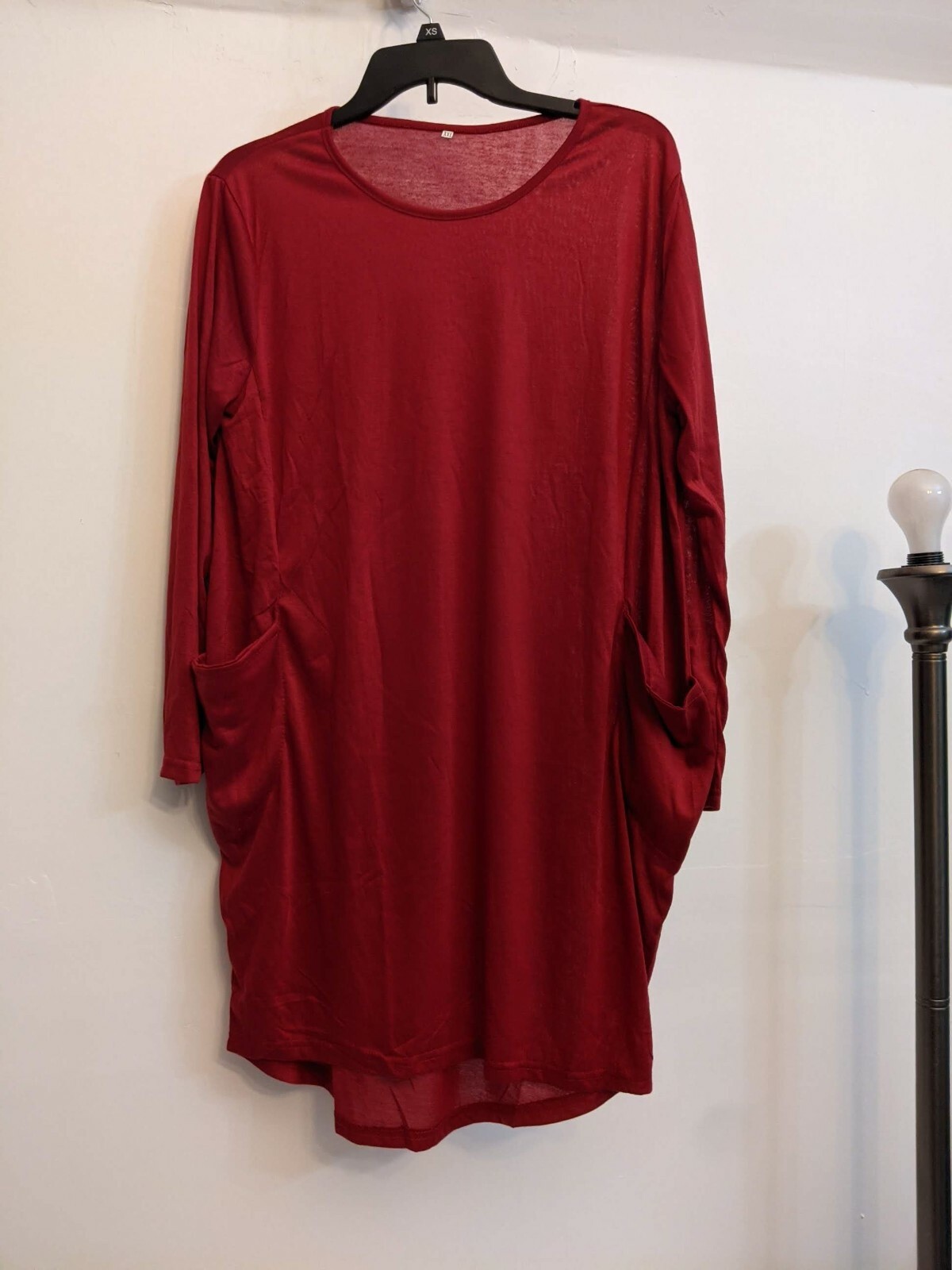 Dress/Shirt w/2 pockets Grey/Maroon-Red/Blue