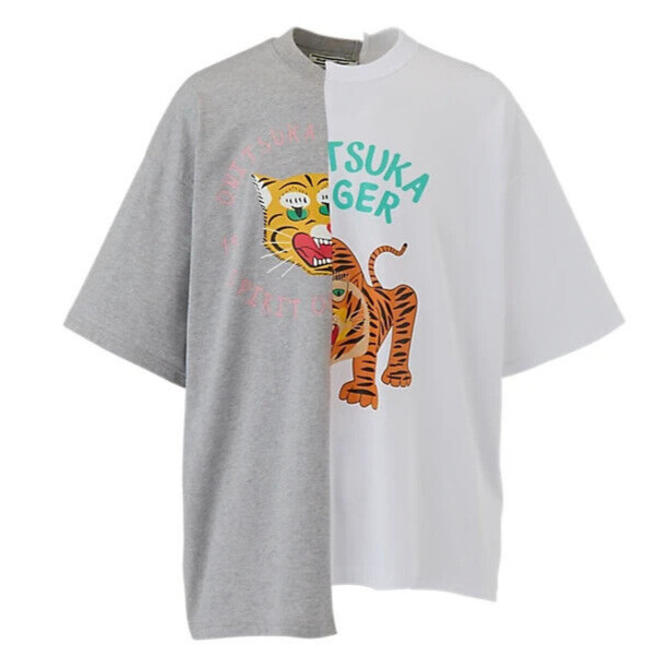 Onitsuka Tiger GRAPHIC TEE Cotton Asymmetrical Remake Style 3 Colors JAPAN NEW