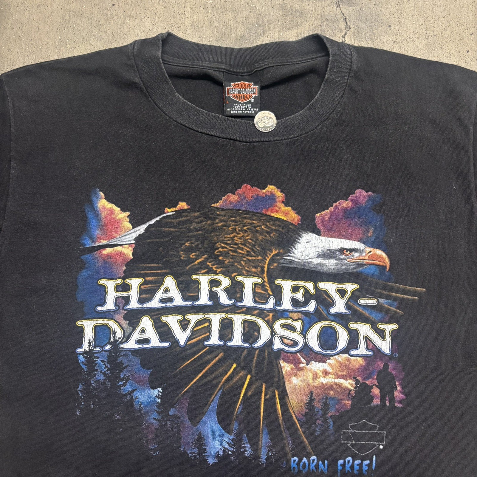Vtg 1999 Harley Davidson Eagle Soaring Savannah Georgia T-Shirt Large USA Made gallery