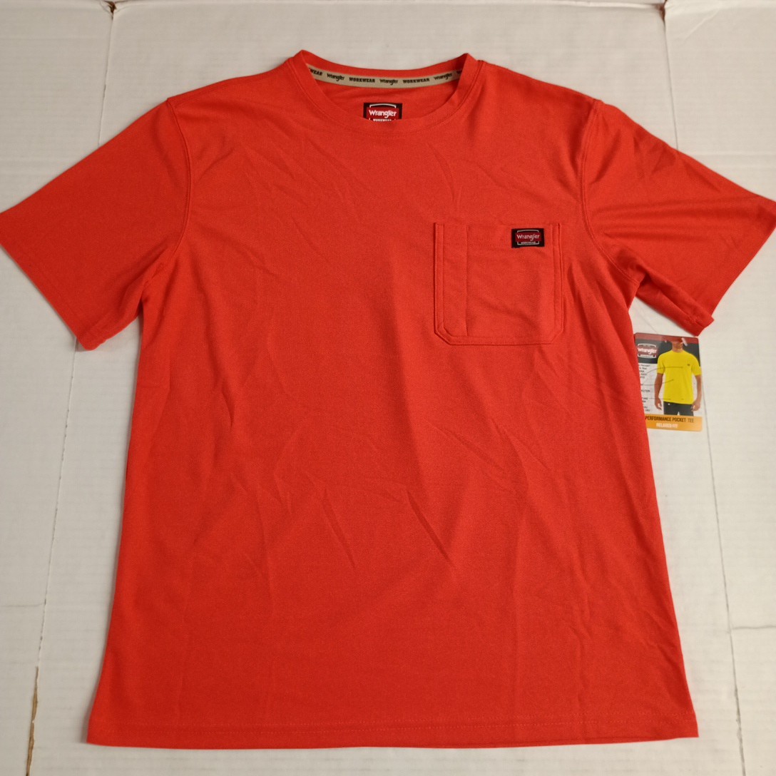 Wrangler Workwear Men's Short Sleeve Performance Tee Cayenne Size S (34-36) NWT gallery