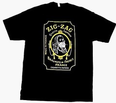 ZIG ZAG T-Shirt Rolling Paper Marijuana Weed Smoking Tee Men Black New