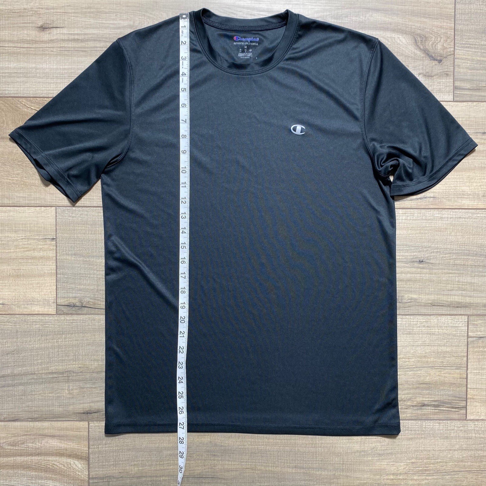 CHAMPION Mens Double Dry Shirt Short Sleeve Moisture Wicking Size M Black gallery