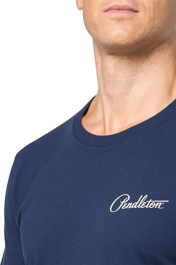 NEW Pendleton Native Tribal Men Shirt Size M NAVY Short Sleeve Cotton