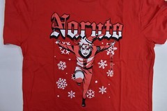 Naruto Holiday Christmas Anime Character Graphic T-Shirt Red Short Sleeve Men XL