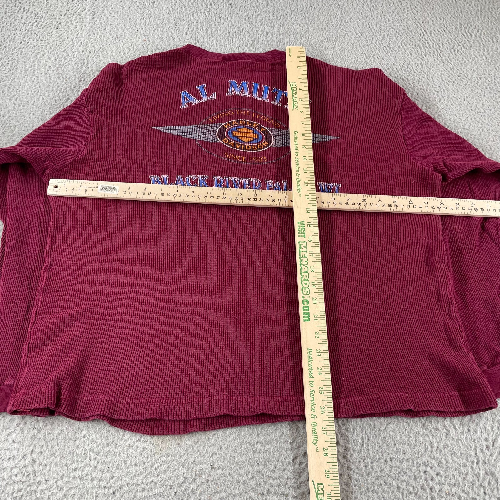 Vintage 90s Harley Davidson Thermal Shirt Mens XL Waffle Knit Long Sleeve USA gallery