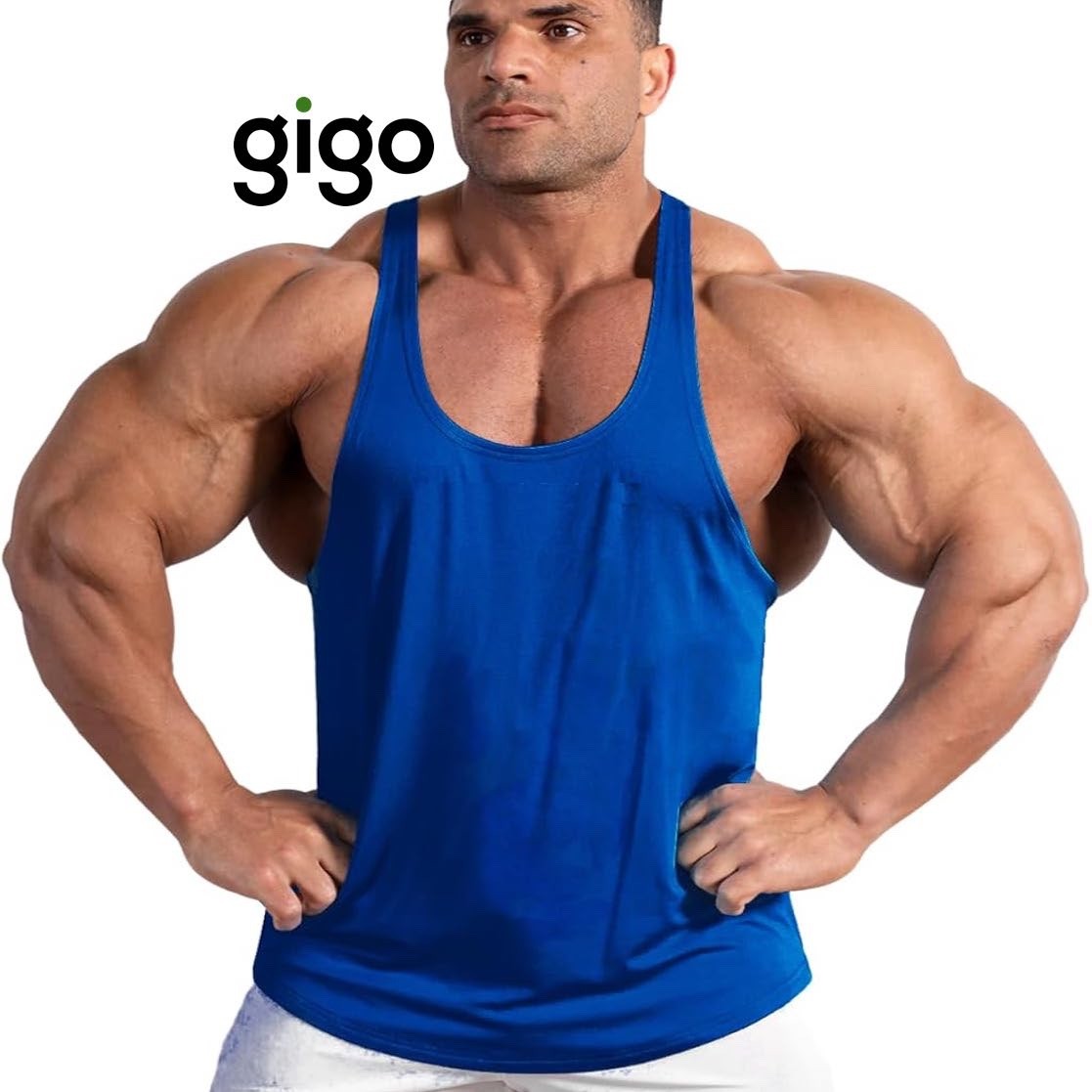GIGO Stringer Tank Top Large Gently worn 96% polyester/4% spandex 20" armpits gallery