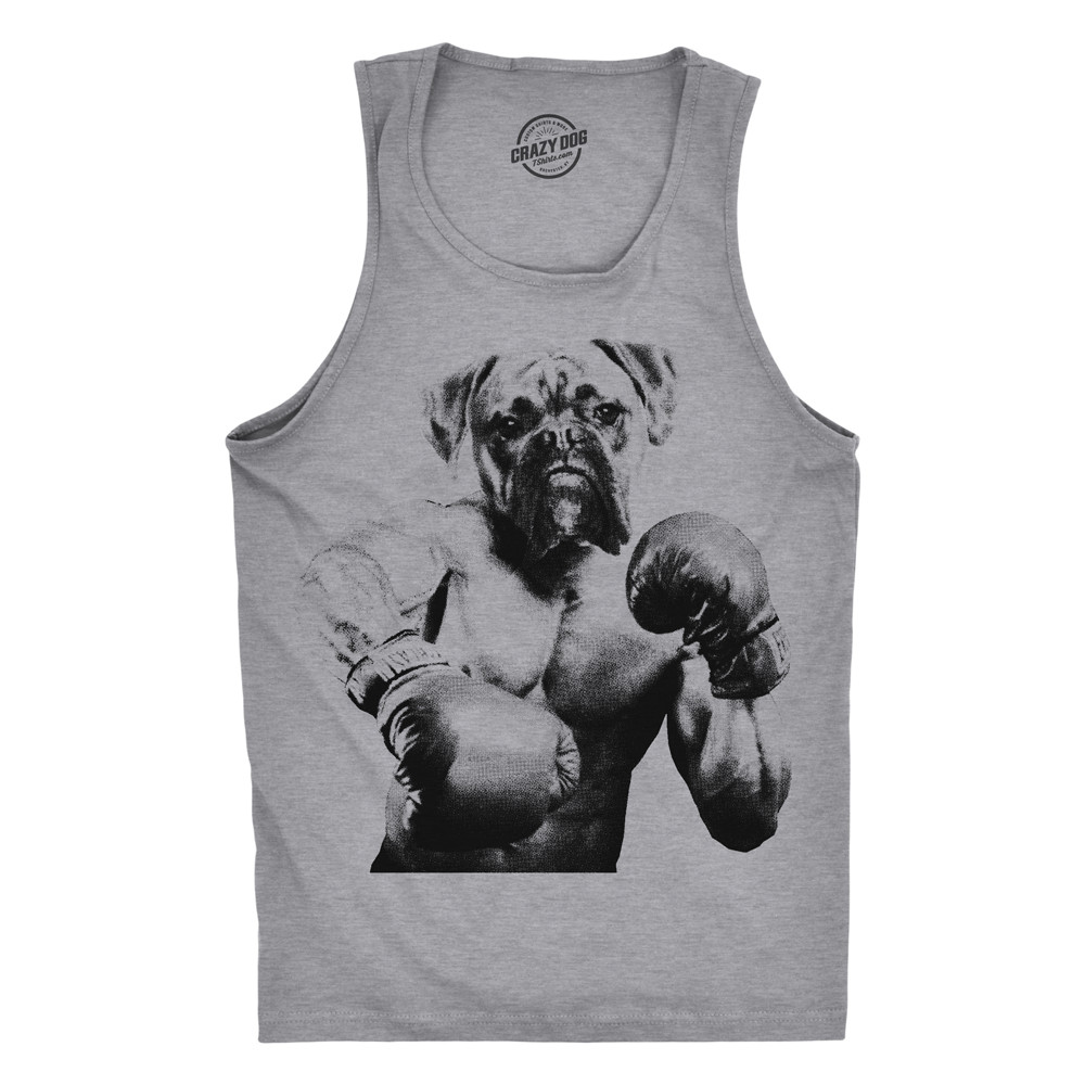 Mens Boxer Boxing Fitness Tank Top Funny Workout Puppy Dog Tee for Guys gallery