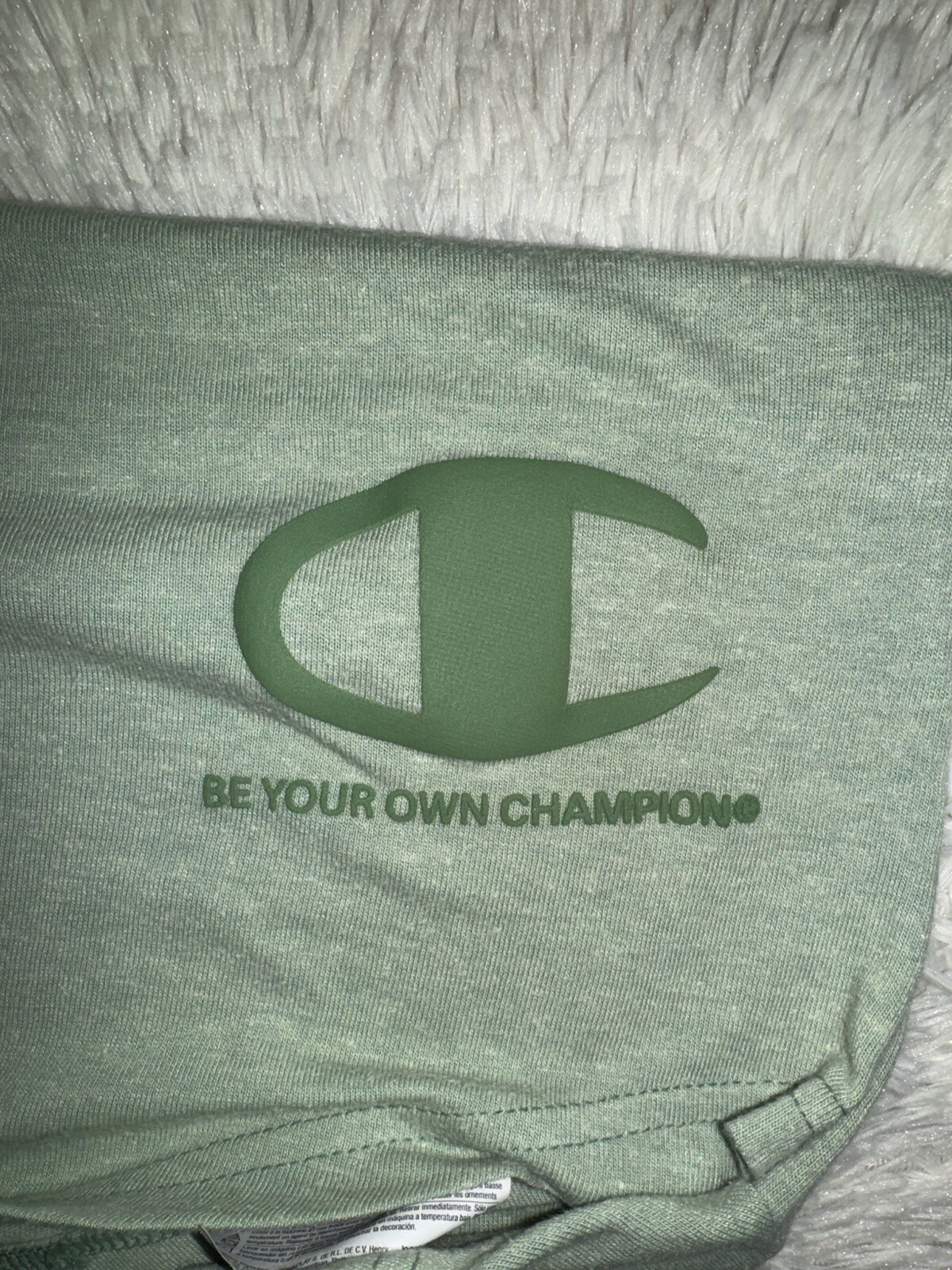 Champion T-Shirt Men's Medium Green Solid Be your Own Champion Pullover Logo gallery