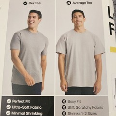 True Classic Men’s 2-Pack Crew Neck Tee Shirts 1 Gray 1 Navy Size Large