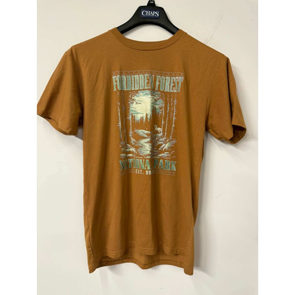 Harry Potter Forbidden Forest National Park Graphic T-Shirt Brown Mens Medium M