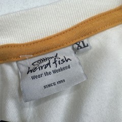 WEIRD FISH Pale Yellow Relaxed Fit Crew Neck Summer T Shirt Size XL