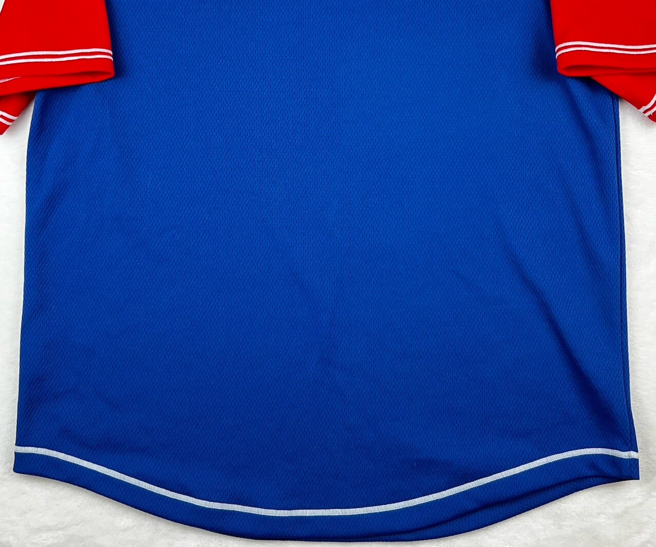 CHICAGO CUBS Jersey V-Neck Men's Large Embroidered MLB Blue Red Short Sleeve gallery