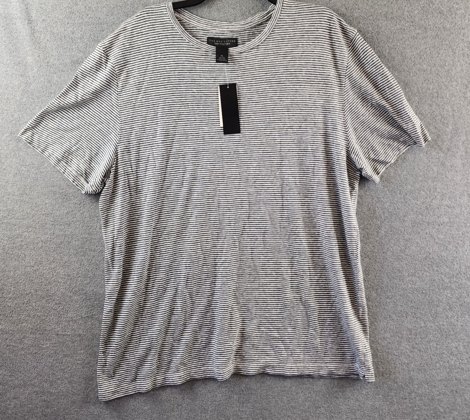 The Men's Store at Bloomingdale's Striped Linen Tee XL Dark Slate Pullover S/S gallery