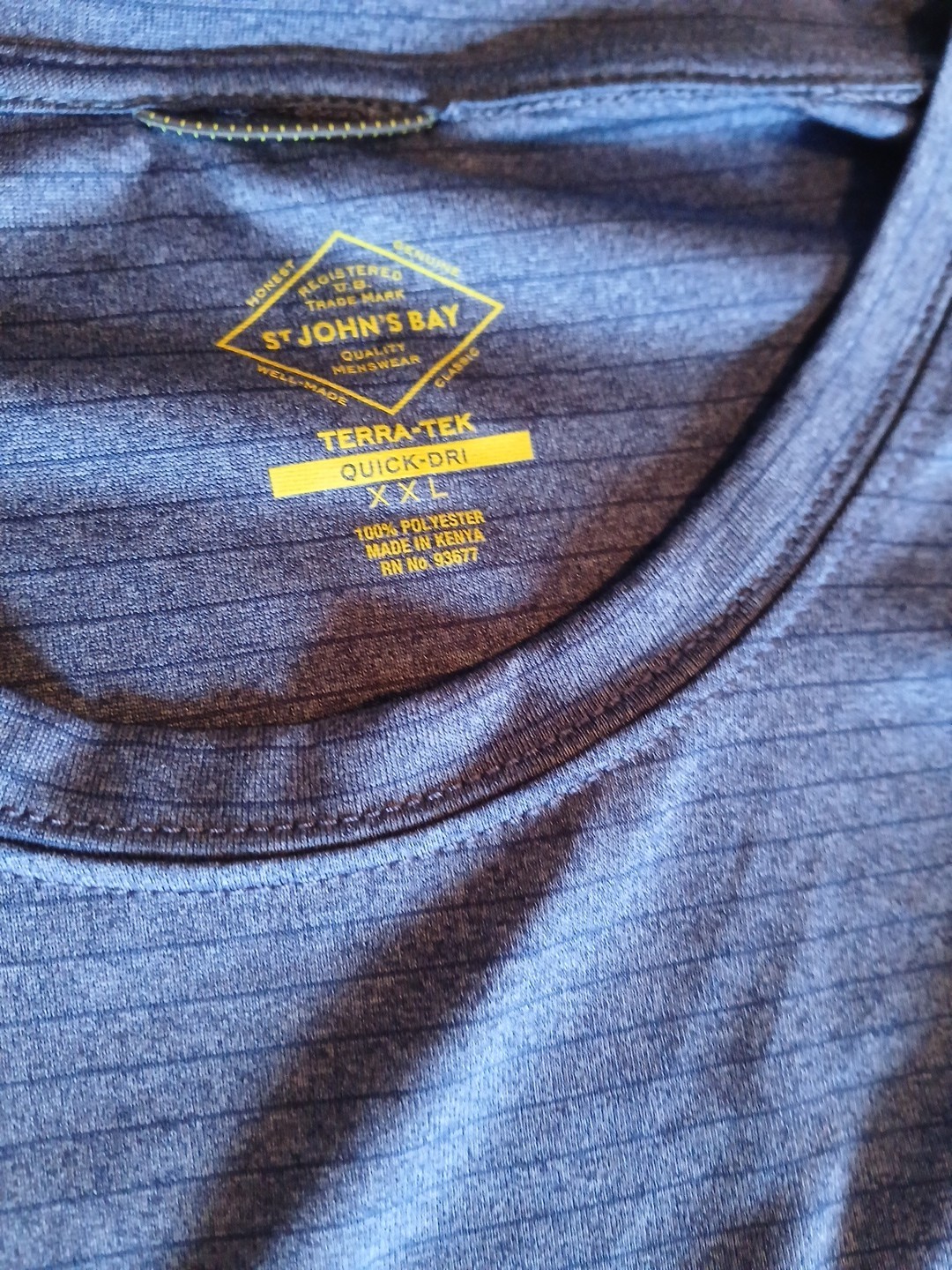 St. John’s Bay Quick Dri Easy Care Short Sleeve Crew Neck T Shirt Gray Men's 2XL gallery