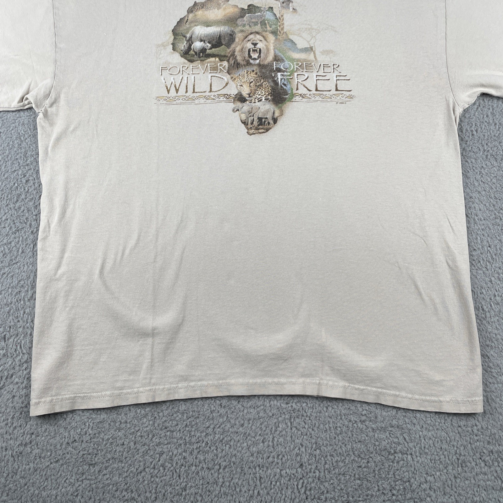 Vtg Forever Wild Forever Free African Safari Shirt Lion Elephant Rhino XL 2006 gallery
