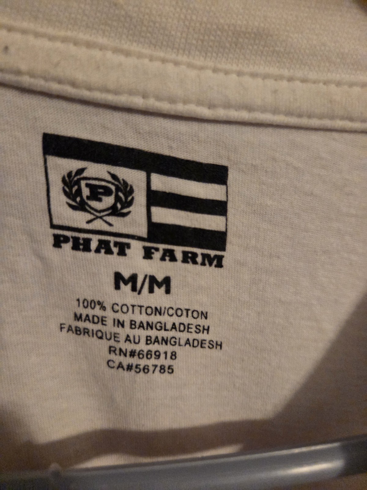 Y2k Phat Farm T Shirt With Zipper Sleeve. *stain On Back gallery