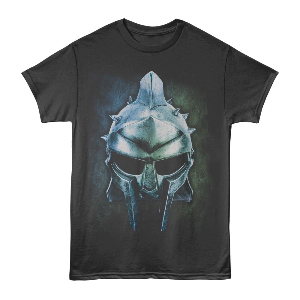 GLADIATOR Movie T-Shirt MAXIMUS BATTLE HELMET Official Merch 2 Side Stone Cotton gallery