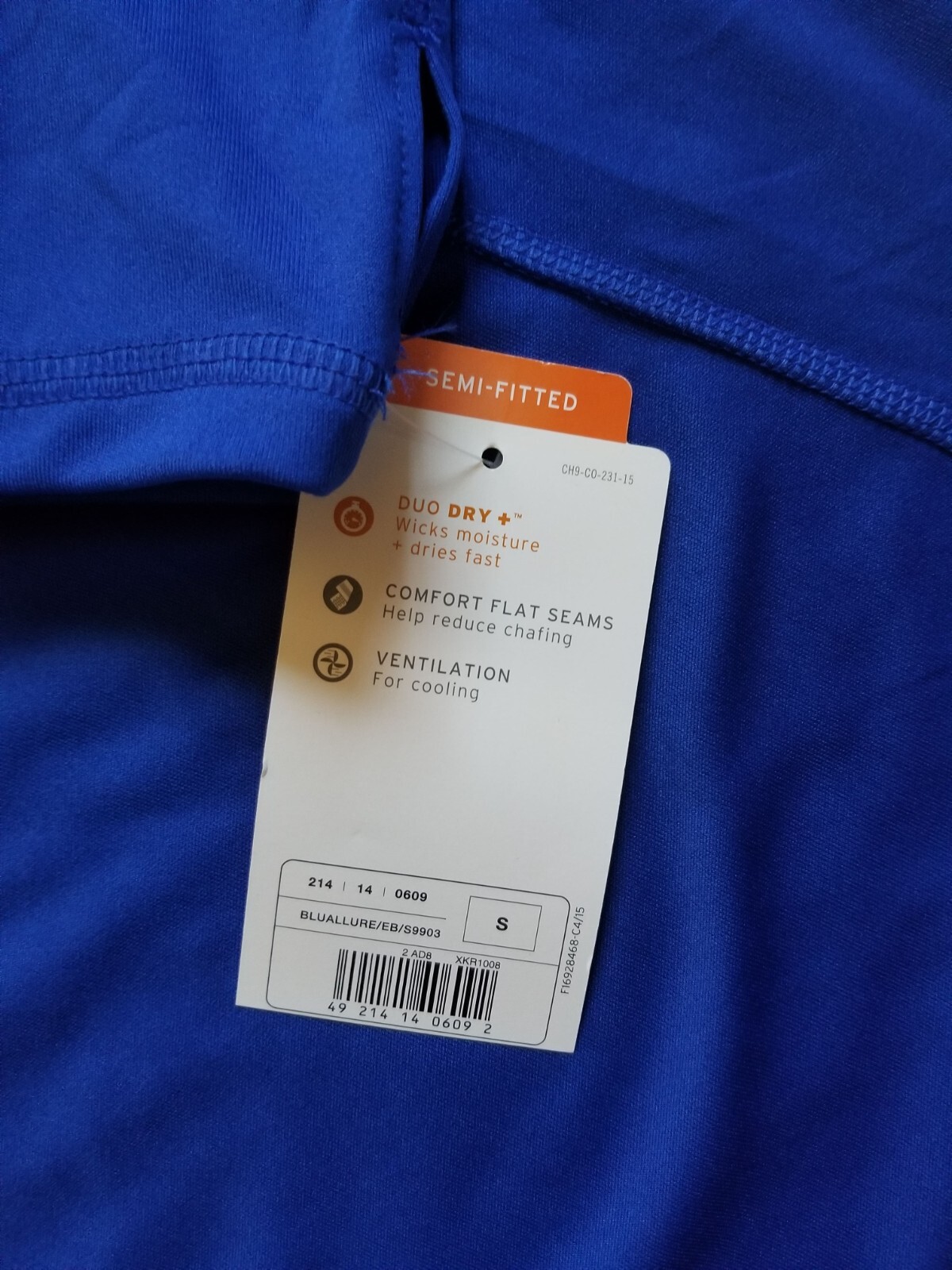 NWT Mens Shirt-CHAMPION-blue knit "duo-dry; semi-fitted" long sleeves-S gallery