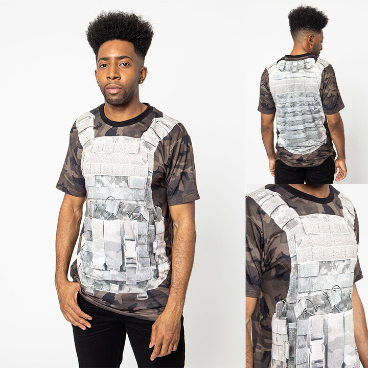 Victorious Men’s Casual Bullet Proof Vest Sublimation print T-Shirt TS7379