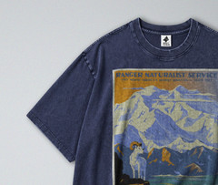 100% Cotton Tee – Unisex Retro Oversized Fit – Denali National Park Mt McKinley