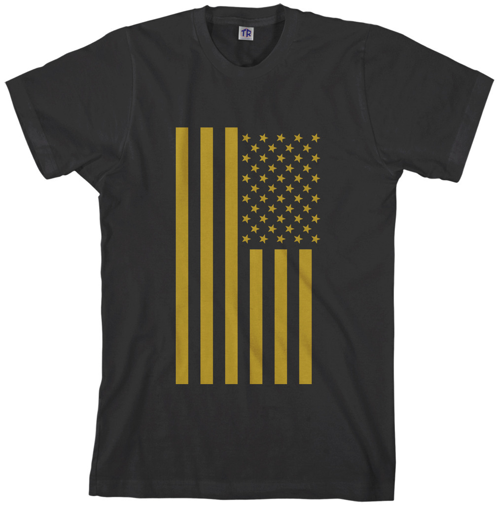Threadrock Men's Gold American Flag T-shirt united states gallery