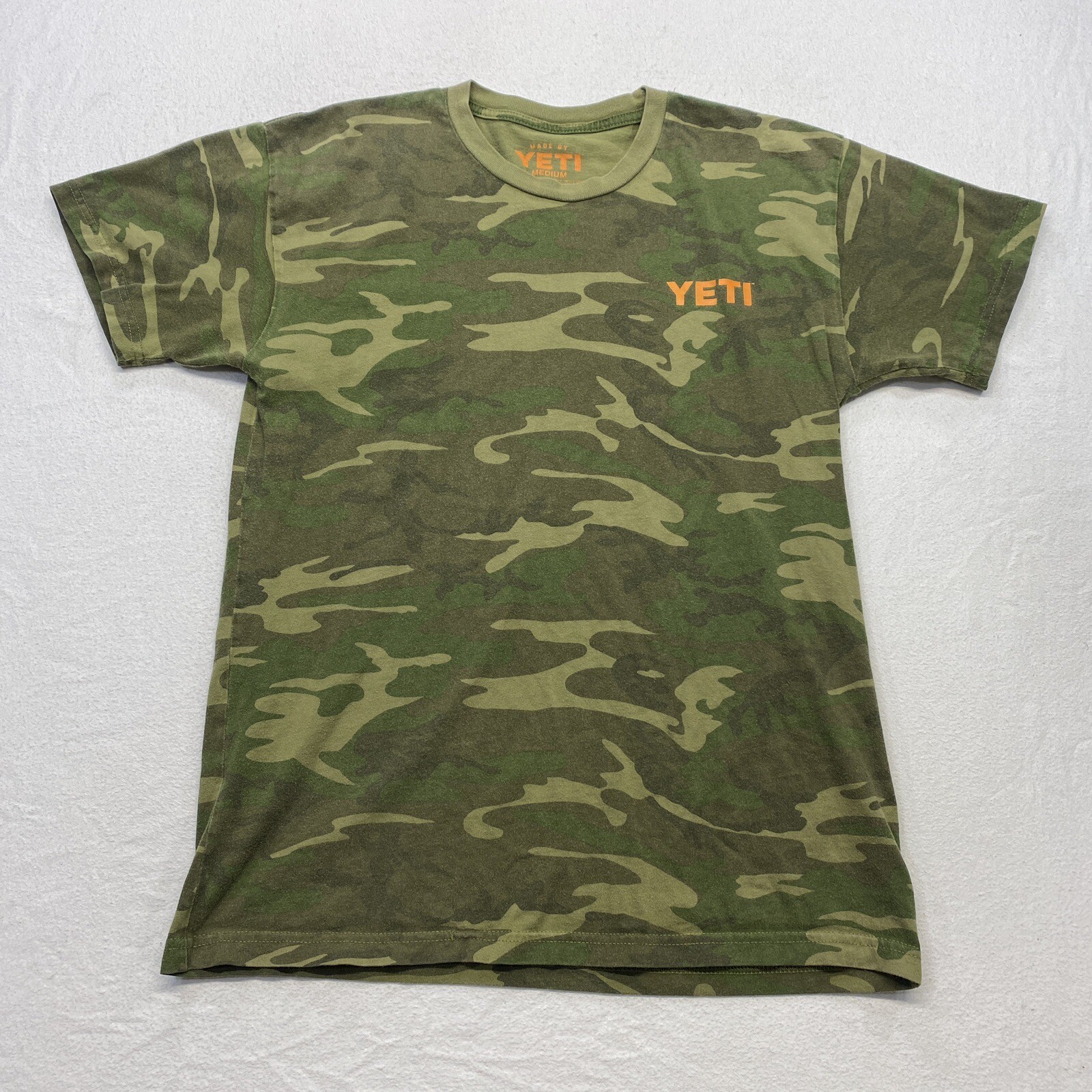 YETI Camo T Shirt Medium Green Orange Short Sleeve gallery