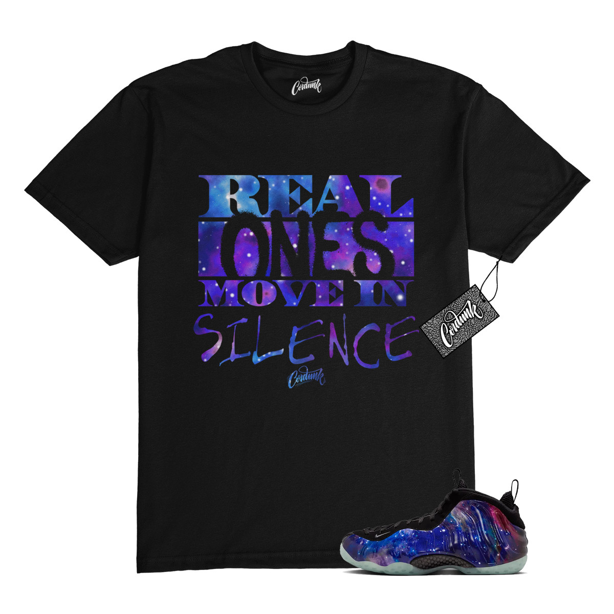 Galaxy Foamposite One Zoom Rookie Obsidian Black Anthracite T Shirt Match REAL gallery