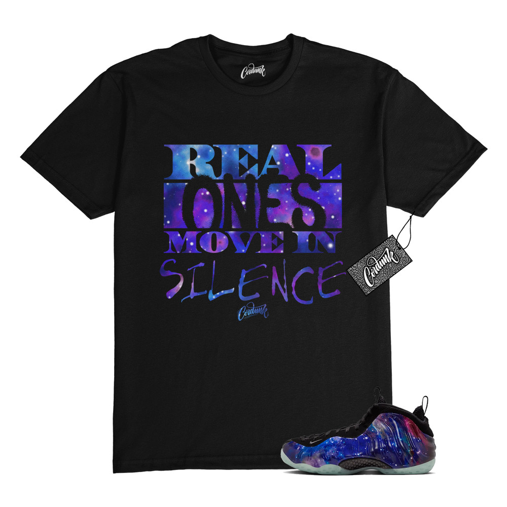 Galaxy Foamposite One Zoom Rookie Obsidian Black Anthracite T Shirt Match REAL