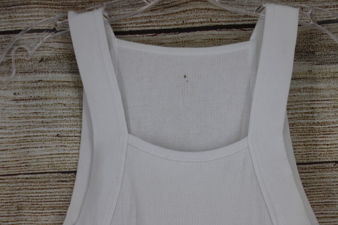Mens XL White Ribbed Tank Top Sleeveless Undershirt A Shirt Basic Cotton gallery